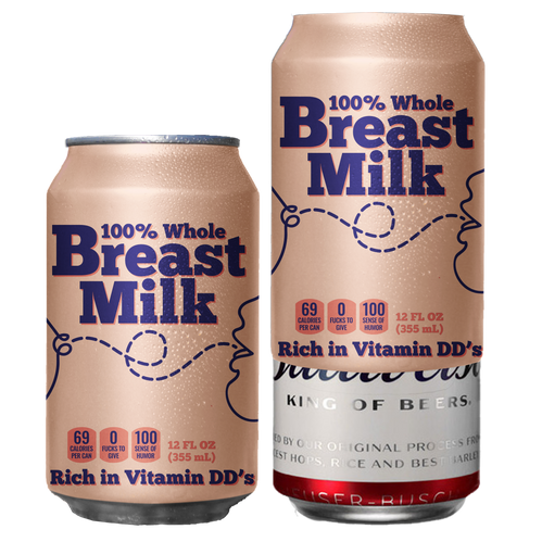 Breast Milk Beersy Silicone Sleeve Hide-a-Beer Can Cooler