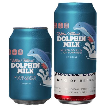 Dolphin Milk Beersy Silicone Sleeve Hide-a-Beer Can Cooler